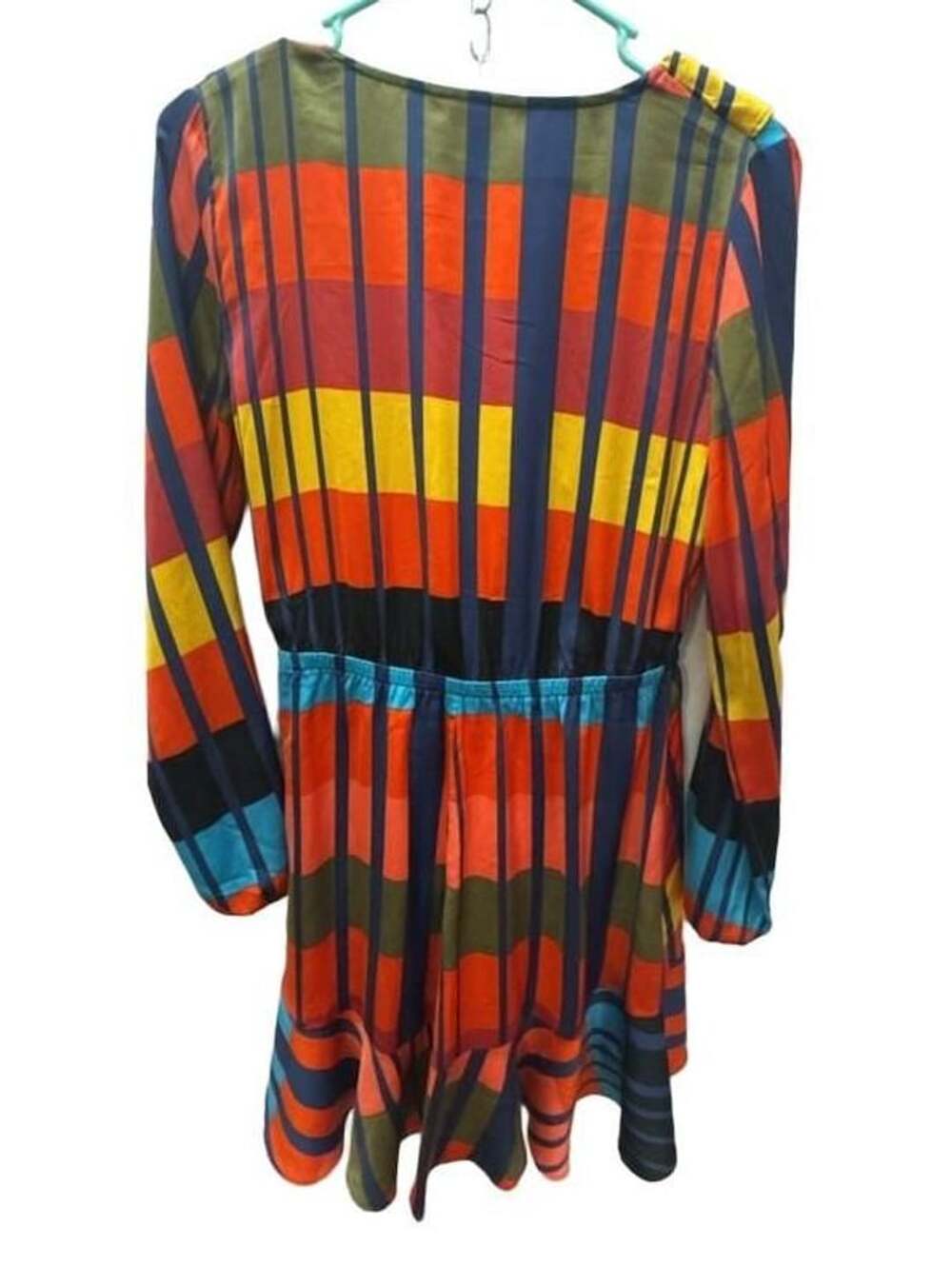Express Multicolor Geometric Color Block Ruffle Wrap Mini Dress Size S
B-1 - Picture 2 of 4